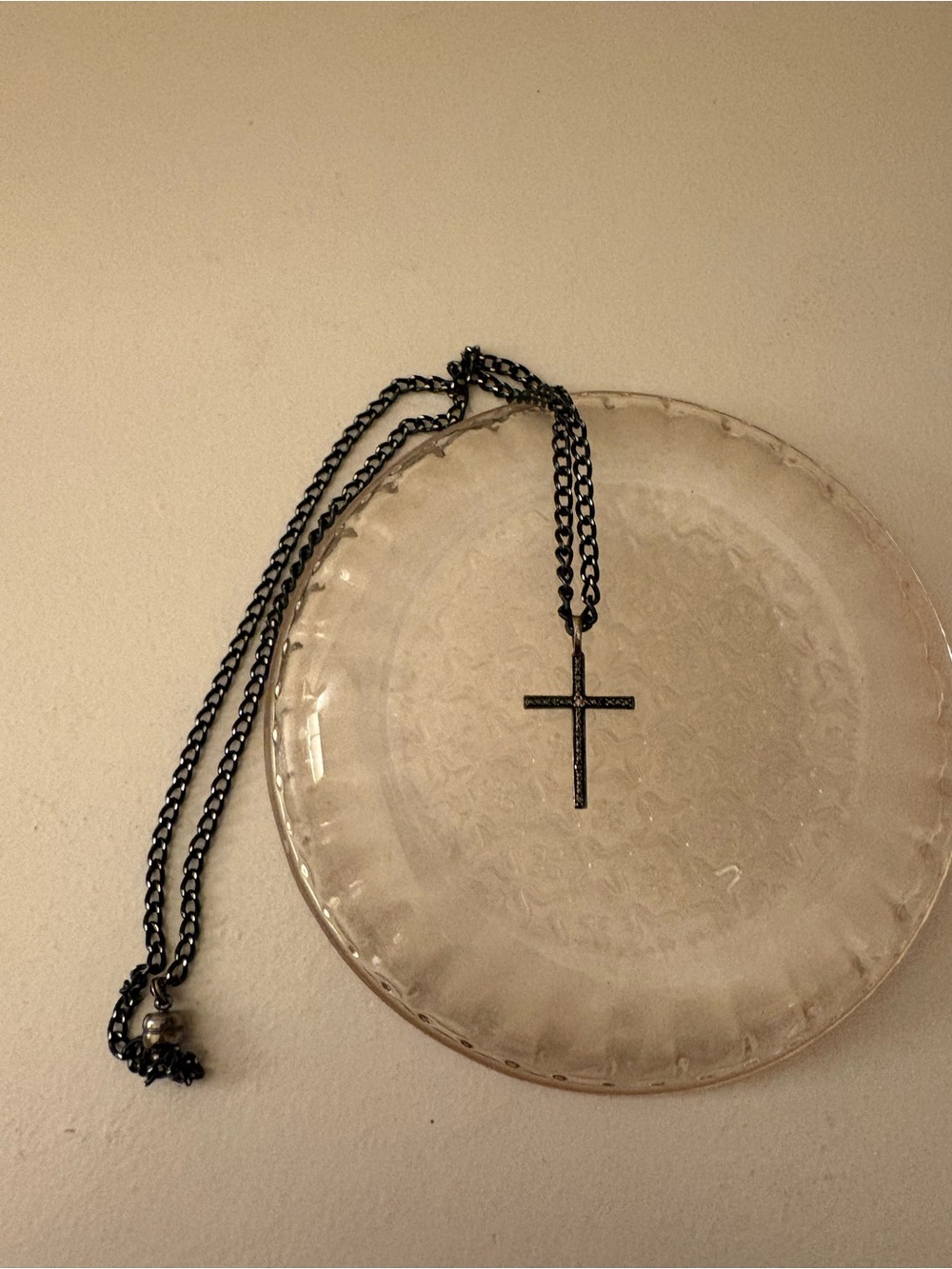 Black Cross Pendant Necklace - Unbranded